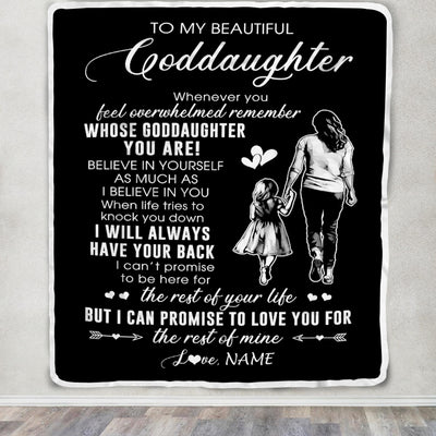 Personalized To My Goddaughter Blanket From Godmother Whenever You Feel Overwhelmed Goddaughter Birthday Christmas Customized Bed Fleece Throw Blanket | teecentury