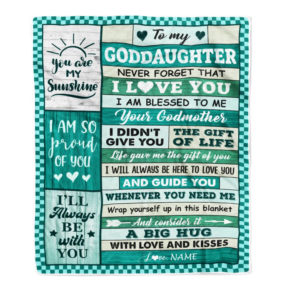 Personalized To My Goddaughter Blanket From Godmother Wood Never Forget That I Love You Birthday Gift For Goddaughter Christmas Customized Fleece Blanket | teecentury