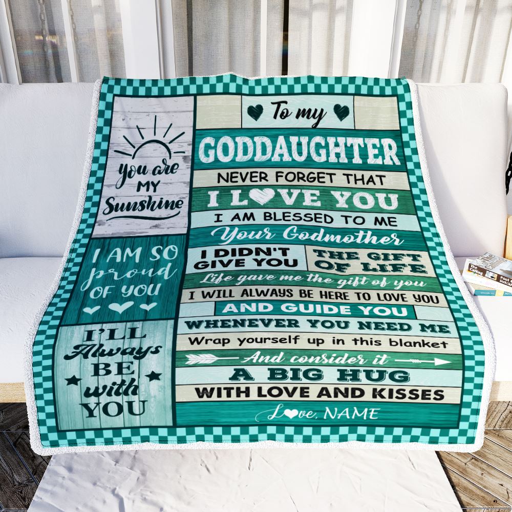 Personalized To My Goddaughter Blanket From Godmother Wood Never Forget That I Love You Birthday Gift For Goddaughter Christmas Customized Fleece Blanket | teecentury