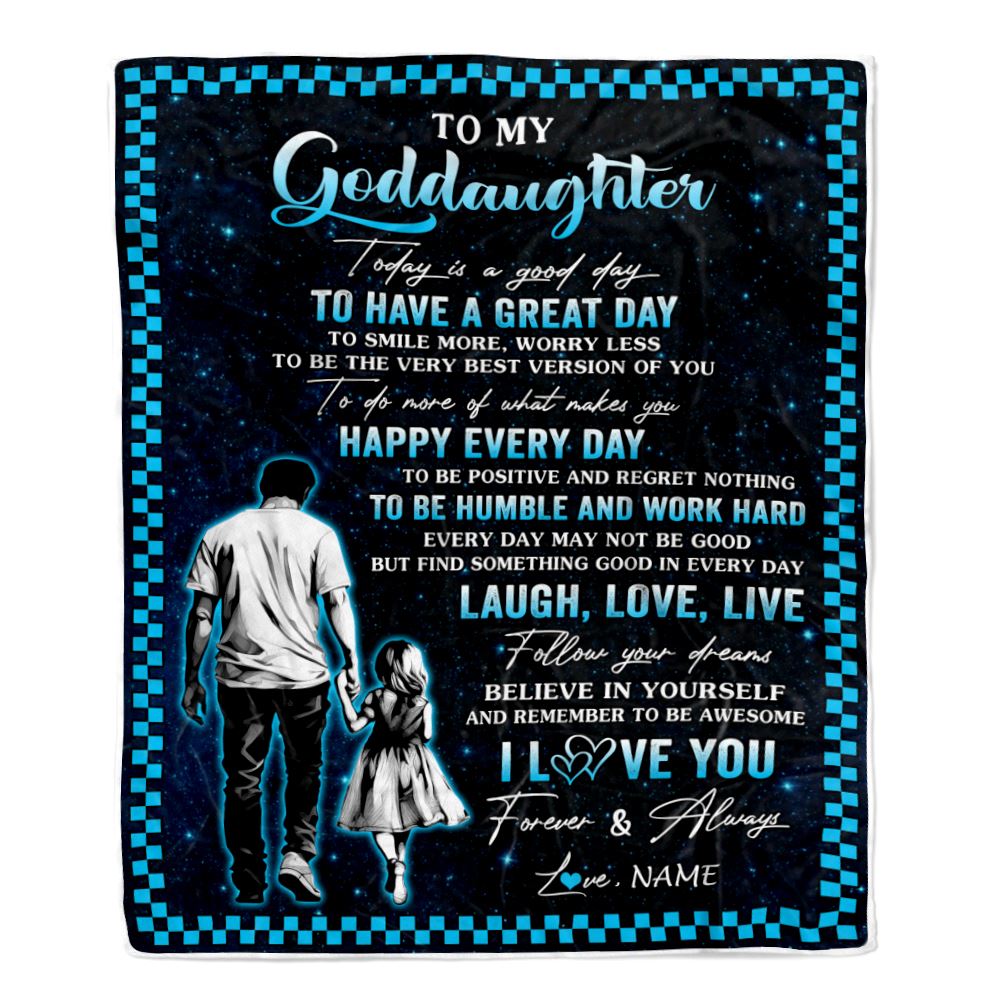 Personalized To My Goddaughter Blanket From Uncle Every Day Laugh Love Live Uncle Goddaughter Birthday Gifts Graduation Christmas Customized Fleece Blanket | teecentury