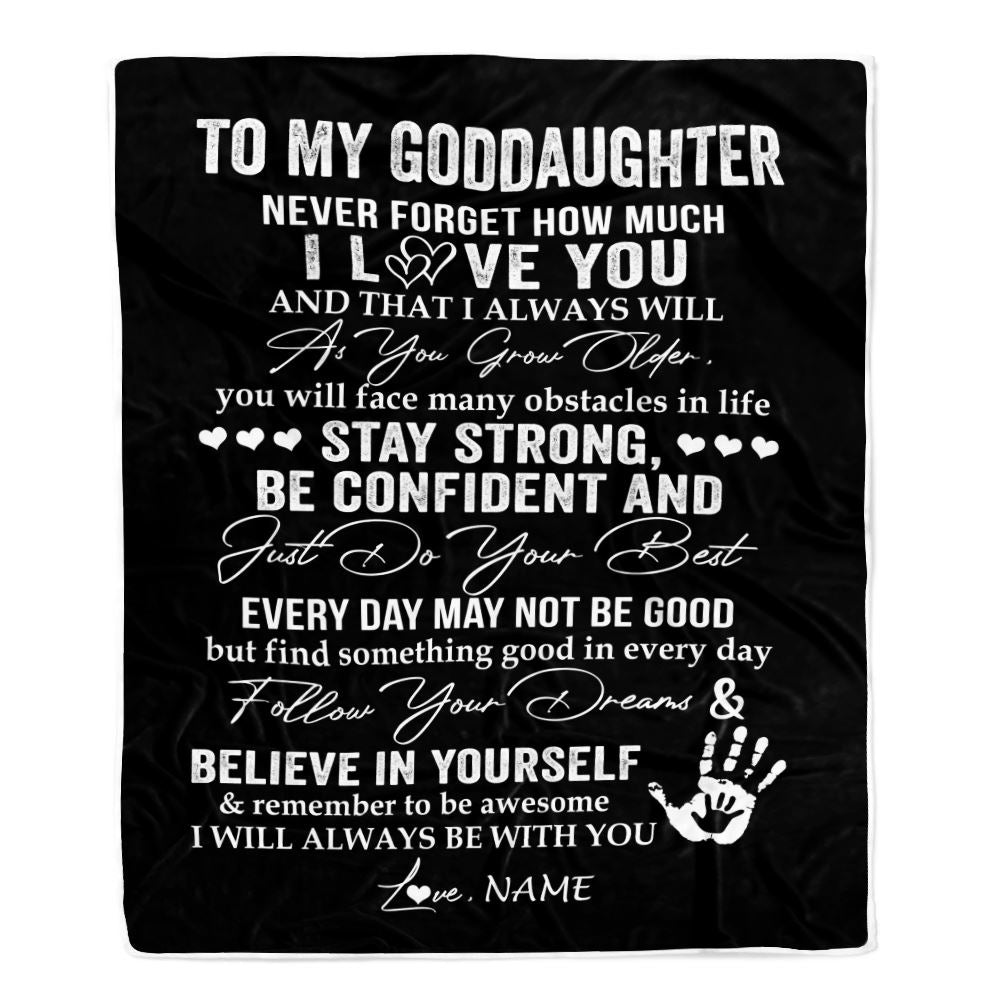 Personalized To My Goddaughter Blanket I Love You Forever From Godmother Godfather Goddaughter Birthday Christmas Graduation Customized Fleece Blanket | teecentury