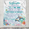 Personalized To My Goddaughter Blanket Turtle I Love You Forever From Godmother Goddaughter Birthday Gifts Christmas Graduation Customized Fleece Blanket | teecentury