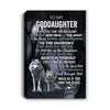 Personalized To My Goddaughter Canvas From Aunt Godfather Never Feel That You Are Alone Wolf Goddaughter Birthday Gifts Christmas Custom Wall Art Print Framed Canvas | teecentury