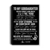 Personalized To My Goddaughter Canvas I Love You Forever From Godmother Godfather Goddaughter Birthday Gifts Christmas Graduation Custom Wall Art Print Framed Canvas | teecentury