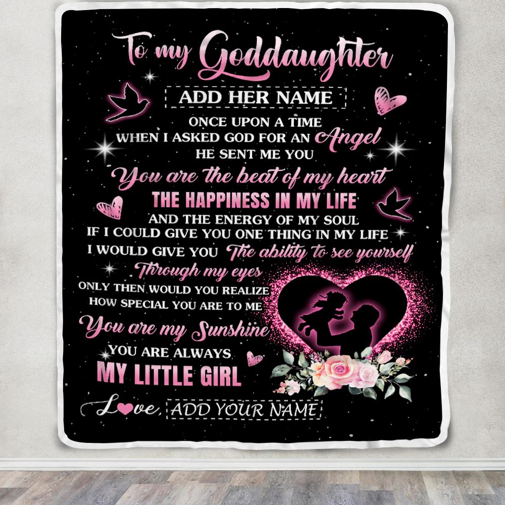 Personalized To My Goddaughter From Godfather Blanket Once Upon A Time Birthday Graduation Gifts For Goddaughter Gifts Christmas Customized Fleece Blanket | teecentury