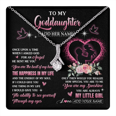 Alluring Beauty Necklace 14K White Gold Finish | 1 | Personalized To My Goddaughter From Godfather Necklace Once Upon A Time Birthday Graduation Gifts For Goddaughter Gifts Christmas Custom Gift Box Message Card | teecentury.myshopify