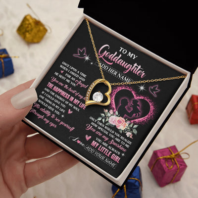 Forever Love Necklace 18K Yellow Gold Finish | 2 | Personalized To My Goddaughter From Godfather Necklace Once Upon A Time Birthday Graduation Gifts For Goddaughter Gifts Christmas Custom Gift Box Message Card | teecentury.myshopify