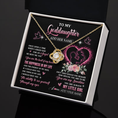 Love Knot Necklace 18K Yellow Gold Finish | 2 | Personalized To My Goddaughter From Godfather Necklace Once Upon A Time Birthday Graduation Gifts For Goddaughter Gifts Christmas Custom Gift Box Message Card | teecentury.myshopify