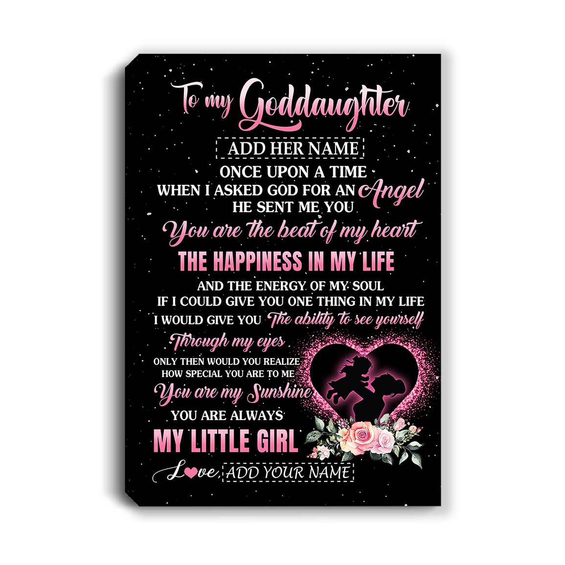 Personalized To My Goddaughter From Godmother Canvas Once Upon A Time Birthday Graduation Gifts For Goddaughter Gifts Christmas Custom Wall Art Print Framed Canvas | teecentury