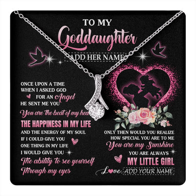 Alluring Beauty Necklace 14K White Gold Finish | 1 | Personalized To My Goddaughter From Godmother Necklace Once Upon A Time Birthday Graduation Gifts For Goddaughter Gifts Christmas Custom Gift Box Message Card | teecentury.myshopify