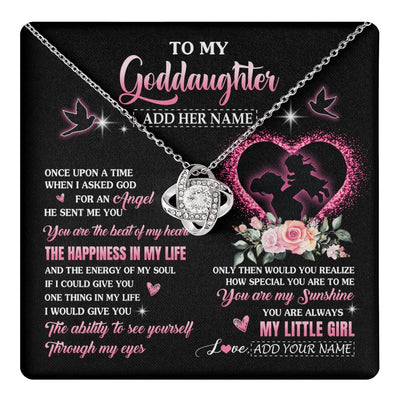 Love Knot Necklace 14K White Gold Finish | 1 | Personalized To My Goddaughter From Godmother Necklace Once Upon A Time Birthday Graduation Gifts For Goddaughter Gifts Christmas Custom Gift Box Message Card | teecentury.myshopify