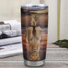 Personalized To My Goddaughter From Godmother Stainless Steel Tumbler Cup I Wish You The Strength Lion Goddaughter Birthday Graduation Christmas Travel Mug | teecentury