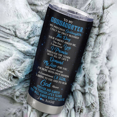 Personalized To My Goddaughter From Godmother Stainless Steel Tumbler Cup Lion My Precious Goddaughter Birthday Graduation Christmas Travel Mug | teecentury