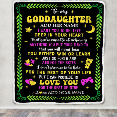 Personalized To My Goddaughter Gift Blanket From Godmother Uncle Letter Sleep Cute Goddaughter Birthday Idea Graduation Christmas Customized Fleece Throw Blanket | teecentury