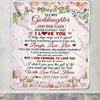 Personalized To My Goddaughter Gifts Blanket From Aunt Floral I Love You Birthday Gifts For Goddaughter Graduation Christmas Customized Fleece Throw Blanket | teecentury