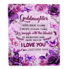 Personalized To My Goddaughter Gifts Blanket From Aunt Purple Floral Birthday Gifts For Goddaughter Graduation Christmas Custom Fleece Throw Blanket | teecentury