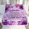 Personalized To My Goddaughter Gifts Blanket From Aunt Purple Floral Birthday Gifts For Goddaughter Graduation Christmas Custom Fleece Throw Blanket | teecentury