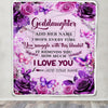 Personalized To My Goddaughter Gifts Blanket From Aunt Purple Floral Birthday Gifts For Goddaughter Graduation Christmas Custom Fleece Throw Blanket | teecentury