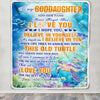 Personalized To My Goddaughter Gifts Blanket From Aunt Uncle This Old Turtle Love You Goddaughter Birthday Gifts Graduation Christmas Custom Fleece Blanket | teecentury