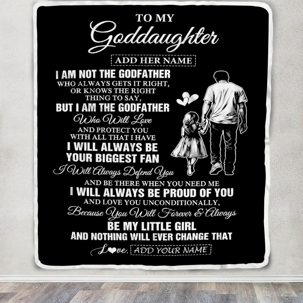 Personalized To My Goddaughter Gifts Blanket From Godfather Biggest Fan Birthday Gifts For Goddaughter From Godfather Aunt Christmas Custom Fleece Blanket | teecentury