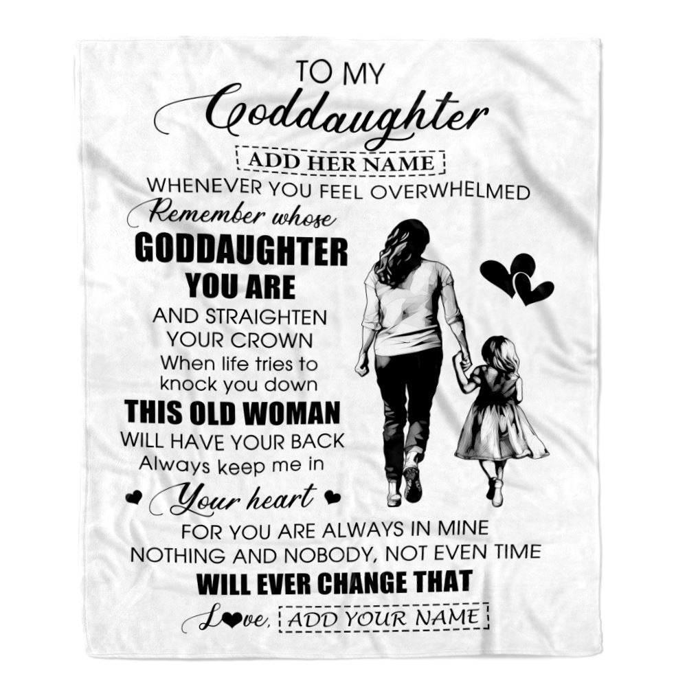 Personalized To My Goddaughter Gifts Blanket From Godmother Aunt Whenever Woman Unique Birthday Gifts For Goddaughter Graduation Christmas Fleece Blanket | teecentury
