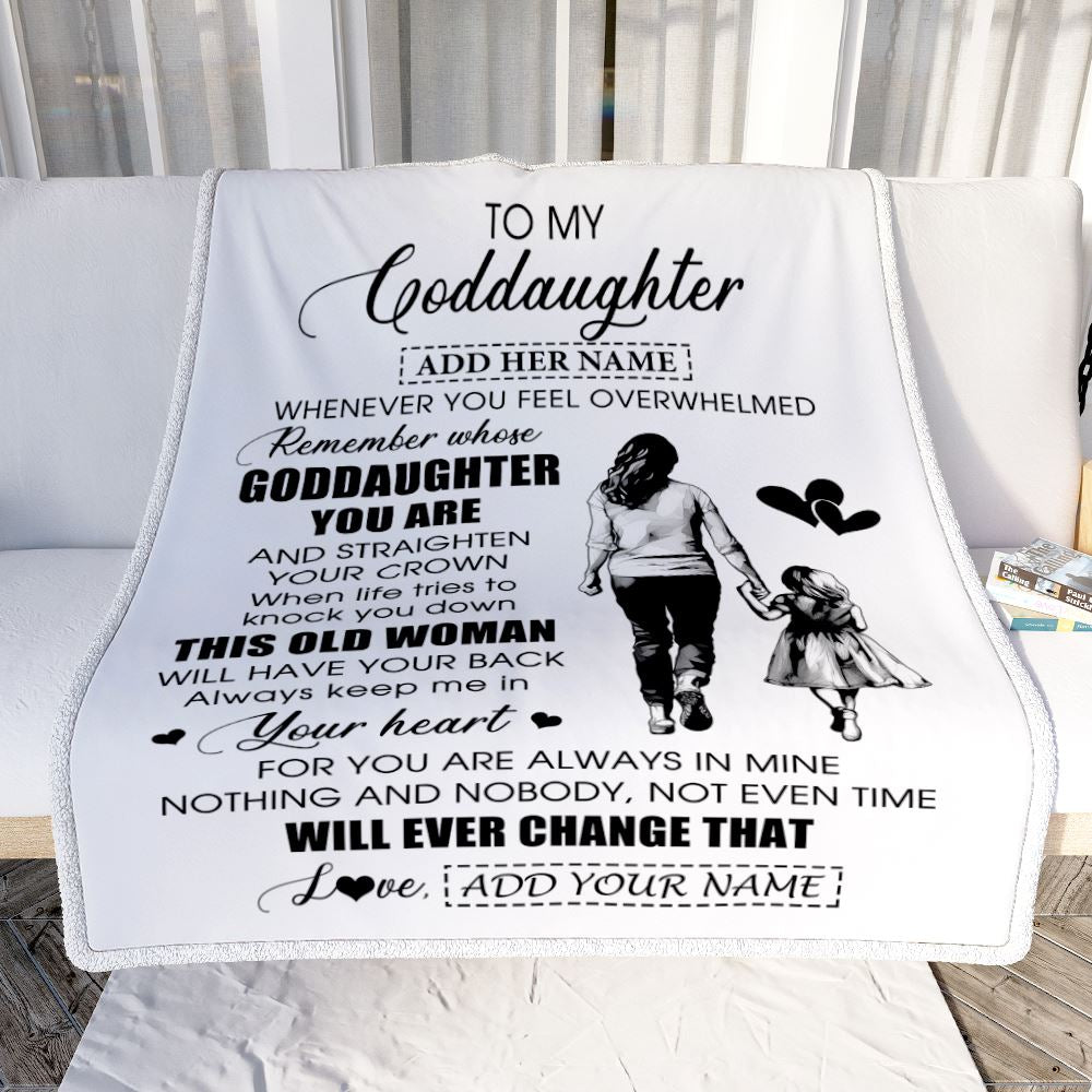 Personalized To My Goddaughter Gifts Blanket From Godmother Aunt Whenever Woman Unique Birthday Gifts For Goddaughter Graduation Christmas Fleece Blanket | teecentury