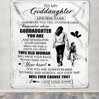 Personalized To My Goddaughter Gifts Blanket From Godmother Aunt Whenever Woman Unique Birthday Gifts For Goddaughter Graduation Christmas Fleece Blanket | teecentury