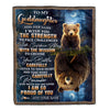 Personalized To My Goddaughter Gifts Blanket From Godmother Godfather I Wish You The Strength Bear Goddaughter Birthday Gifts Christmas Fleece Blanket | teecentury
