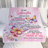 Personalized To My Goddaughter Gifts Blanket From Godmother Godfather I Wish You The Strength Butterfly Goddaughter Birthday Gifts Christmas Fleece Blanket | teecentury