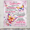 Personalized To My Goddaughter Gifts Blanket From Godmother Godfather I Wish You The Strength Butterfly Goddaughter Birthday Gifts Christmas Fleece Blanket | teecentury