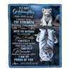 Personalized To My Goddaughter Gifts Blanket From Godmother Godfather I Wish You The Strength White Tier Goddaughter Birthday Gifts Christmas Fleece Blanket | teecentury