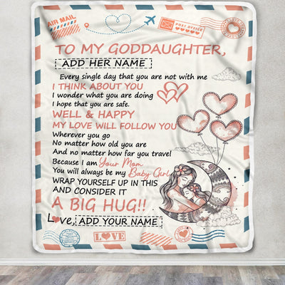 Personalized To My Goddaughter Gifts Blanket From Godmother Long Distance Letter Blanket For Goddaughter Birthday Gifts Graduation Christmas Fleece Blanket | teecentury