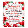 Personalized To My Goddaughter Gifts Blanket From Godmother Rose Flower Present For Adult Birthday Gifts For Goddaughter Christmas Custom Fleece Blanket | teecentury