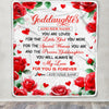 Personalized To My Goddaughter Gifts Blanket From Godmother Rose Flower Present For Adult Birthday Gifts For Goddaughter Christmas Custom Fleece Blanket | teecentury