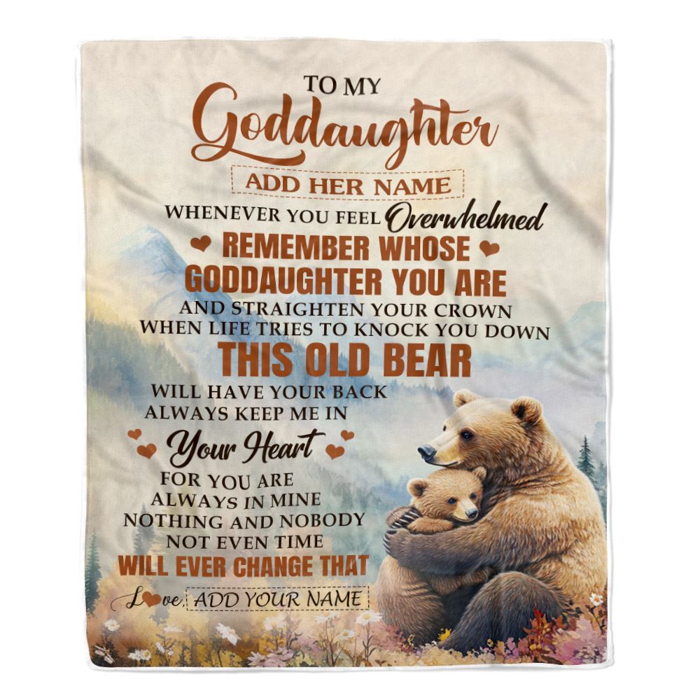 Personalized To My Goddaughter Gifts Blanket From Godmother Whenever Bear Unique Birthday Gifts For Goddaughter Graduation Christmas Custom Fleece Blanket | teecentury