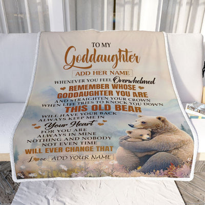 Personalized To My Goddaughter Gifts Blanket From Godmother Whenever Bear Unique Birthday Gifts For Goddaughter Graduation Christmas Custom Fleece Blanket | teecentury