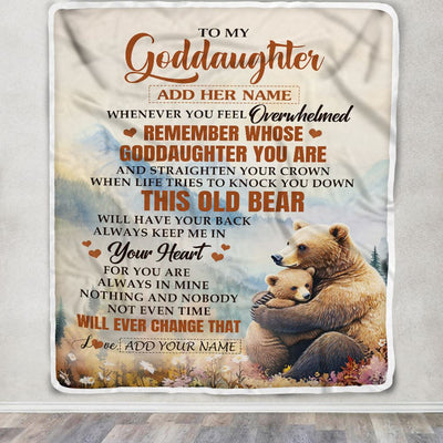 Personalized To My Goddaughter Gifts Blanket From Godmother Whenever Bear Unique Birthday Gifts For Goddaughter Graduation Christmas Custom Fleece Blanket | teecentury