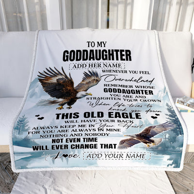 Personalized To My Goddaughter Gifts Blanket From Godmother Whenever Eagle Unique Birthday Gifts For Goddaughter Graduation Christmas Custom Fleece Blanket | teecentury