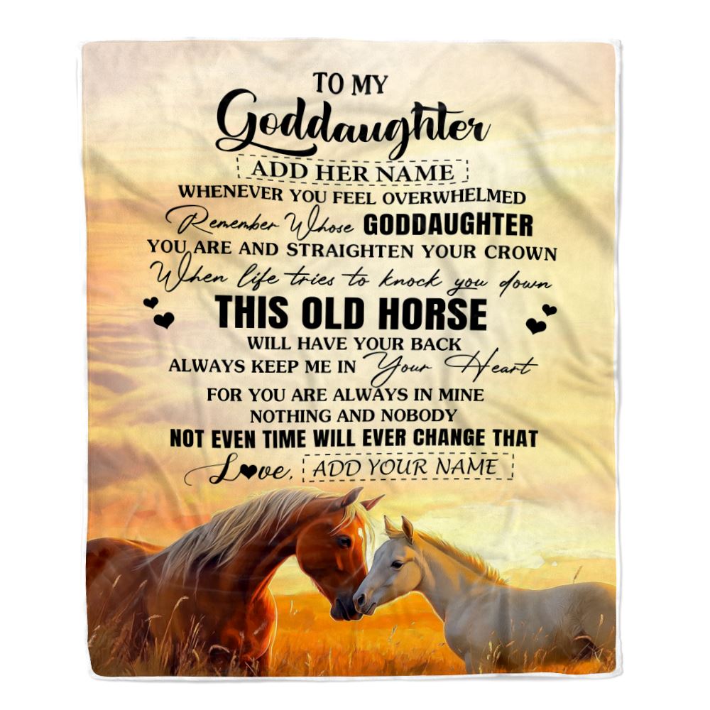 Personalized To My Goddaughter Gifts Blanket From Godmother Whenever Horse Unique Birthday Gifts For Goddaughter Graduation Christmas Custom Fleece Blanket | teecentury