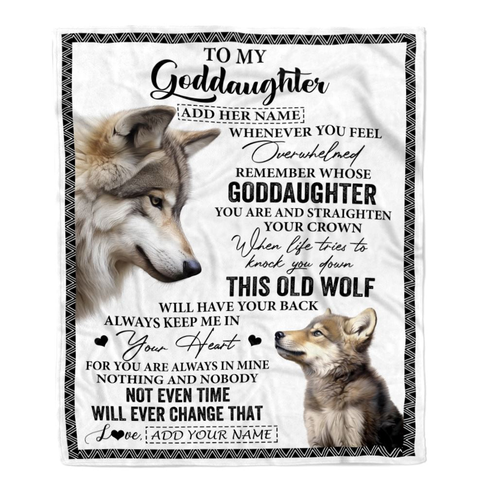 Personalized To My Goddaughter Gifts Blanket From Godmother Whenever Wolf Unique Birthday Gifts For Goddaughter Graduation Christmas Custom Fleece Blanket | teecentury