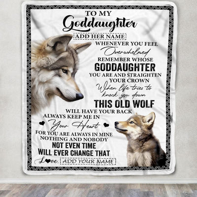 Personalized To My Goddaughter Gifts Blanket From Godmother Whenever Wolf Unique Birthday Gifts For Goddaughter Graduation Christmas Custom Fleece Blanket | teecentury