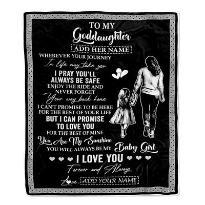 Personalized To My Goddaughter Gifts Blanket From Godmother Wherever Your Journey In Life Aunt Goddaughter Birthday Gifts Christmas Customized Fleece Blanket | teecentury