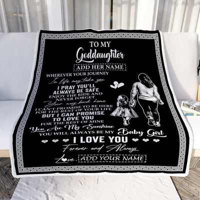 Personalized To My Goddaughter Gifts Blanket From Godmother Wherever Your Journey In Life Aunt Goddaughter Birthday Gifts Christmas Customized Fleece Blanket | teecentury