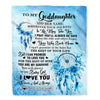 Personalized To My Goddaughter Gifts Blanket From Godmother Wherever Your Journey In Life Dream Catcher Goddaughter Birthday Gifts Warm Customized Fleece Throw Blanket | teecentury