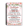 Personalized To My Goddaughter Gifts Canvas From Aunt Floral I Love You Birthday Gifts For Goddaughter Graduation Christmas Customized Wall Art Framed Canvas | teecentury