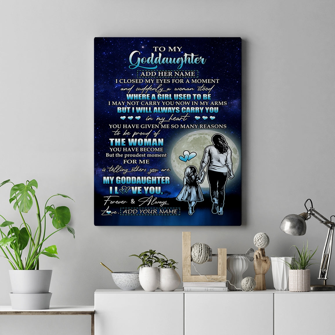 Personalized To My Goddaughter Gifts Canvas From Godmother Aunt I Closed My Eyes For A Moment Goddaughter Birthday Graduation Christmas Custom Wall Print Framed Canvas | teecentury