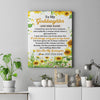 Personalized To My Goddaughter Gifts Canvas From Godmother I Closed My Eyes Sunflower Best Goddaughter Birthday Gifts Christmas Custom Custom Art Print Framed Canvas | teecentury