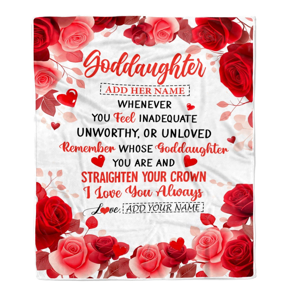 Personalized To My Goddaughter Gifts From Aunt Blanket Rose Flower Anniversary Birthday Gifts Goddaughter Graduation Christmas Custom Fleece Throw Blanket | teecentury