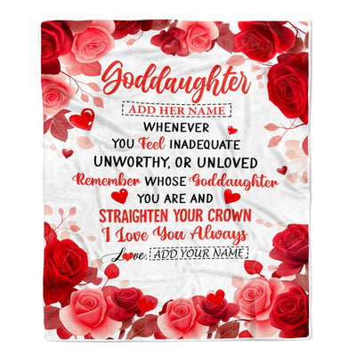 Personalized To My Goddaughter Gifts From Aunt Blanket Rose Flower Anniversary Birthday Gifts Goddaughter Graduation Christmas Custom Fleece Throw Blanket | teecentury