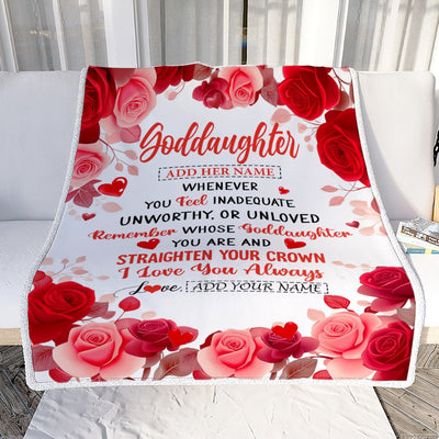 Personalized To My Goddaughter Gifts From Aunt Blanket Rose Flower Anniversary Birthday Gifts Goddaughter Graduation Christmas Custom Fleece Throw Blanket | teecentury